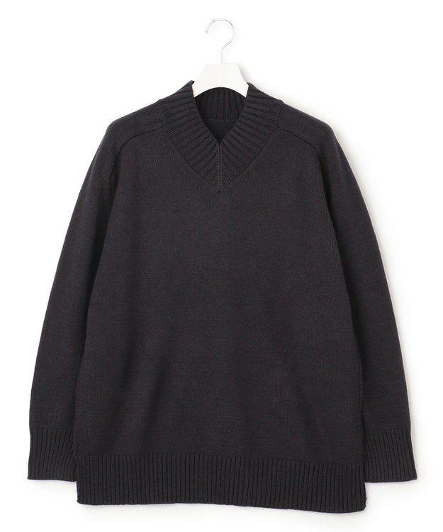 J.PRESS YORK STREET 【UNISEX】Vネックプルオーバー ニット グレー系