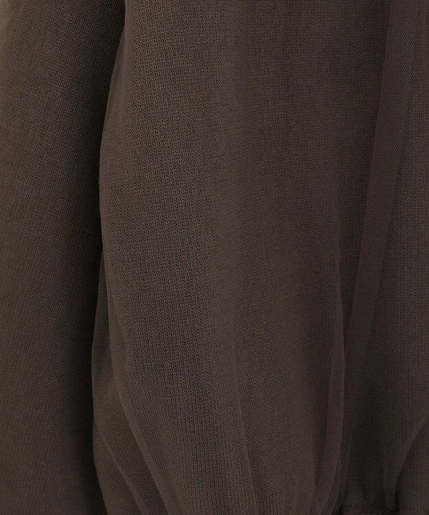 Green Parks チュールドッキングＶネックニットカーディガン Brown