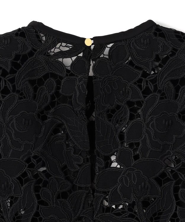 BEIGE， CITRINE / エンブロイダリーレースノースリーブブブラウス Black