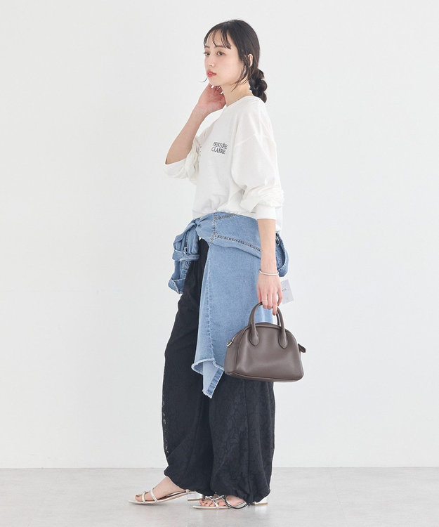 earth music&ecology 総レースカーゴパンツ Black