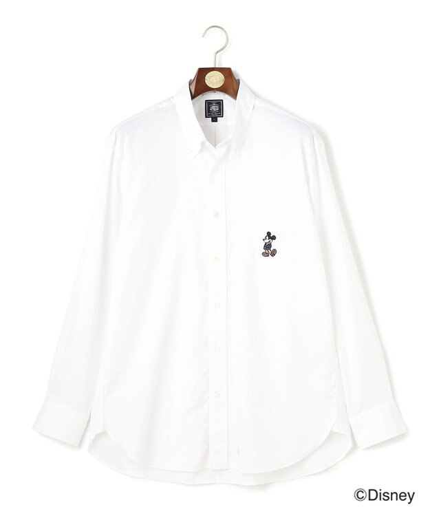 J.PRESS MEN 【DISNEY COLLECTION】【UNISEX】ピンオックス シャツ/ B.D. / ミッキーマウス ホワイト系