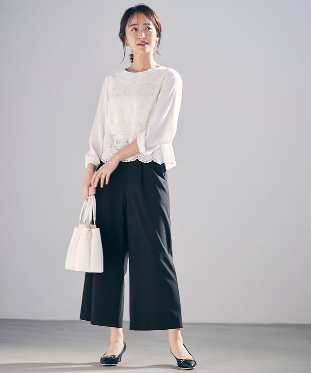 ANY SIS 【セットアップ可】セレモニーダブルクロス ワイドパンツ ブラック