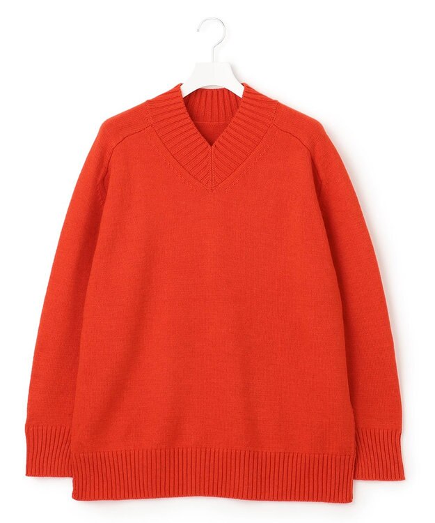 J.PRESS YORK STREET 【UNISEX】Vネックプルオーバー ニット オレンジ系