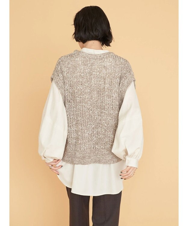 AMERICAN HOLIC ＳＥＴ　ボリュームスリーブシャツ＋ニットベスト Ivory