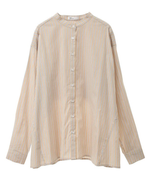 CRAFT STANDARD BOUTIQUE バックフリルシャツ Stripe Beige