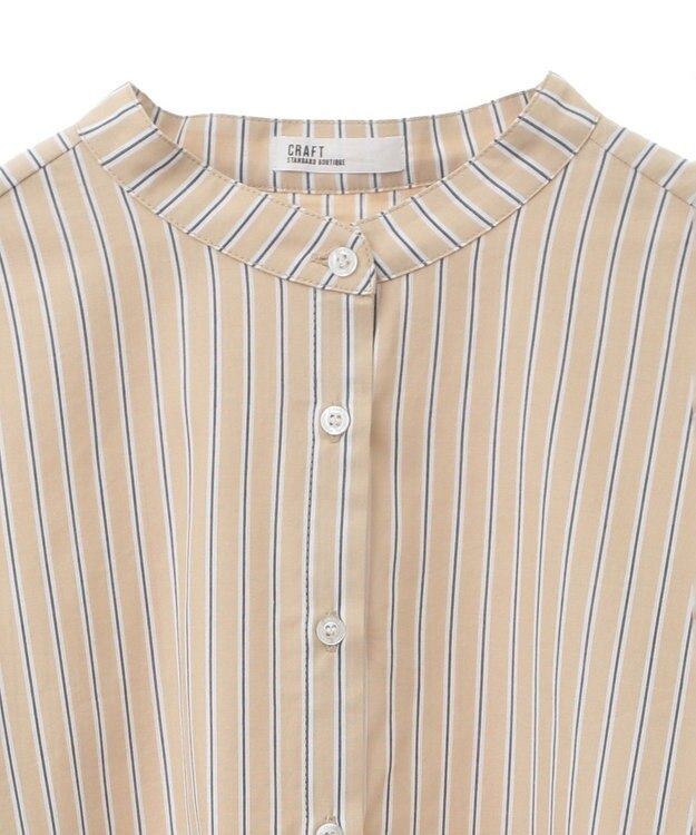 CRAFT STANDARD BOUTIQUE バックフリルシャツ Stripe Beige