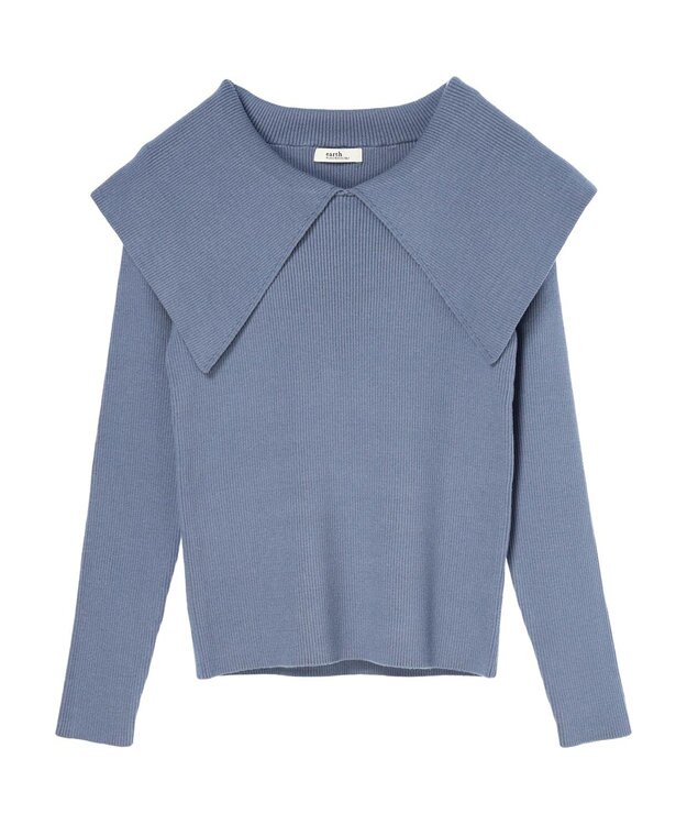 earth music&ecology ＢＩＧカラーニットプルオーバー Sax