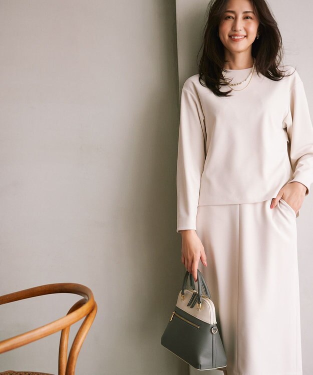 組曲 【ショルダーベルト付き】ボストンハンドバッグ グレー系