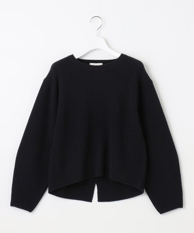 自由区 L 【洗える】ウールカシミヤブレンドプルオーバー ニット ブラック