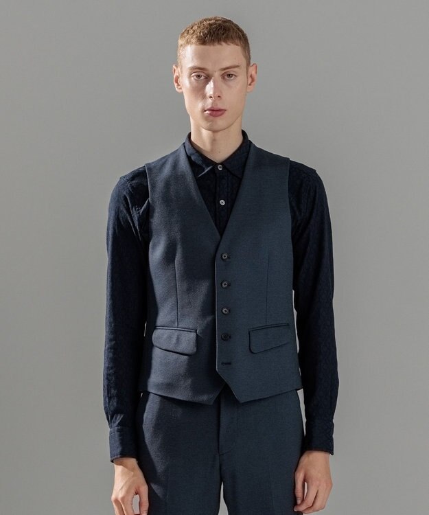 JOSEPH HOMME 【LEON 掲載】ウーステッドモックロディ ジレ ダルブルー系