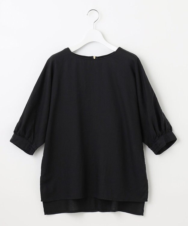 自由区 【洗える・XSサイズあり】テンセルリネンデニム  ブラウス グレー系