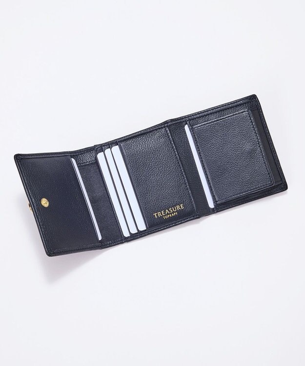 TOPKAPI 【TREASURE TOPKAPI】ソフトレザー ベルトデザイン 三つ折り財布　 ブラック