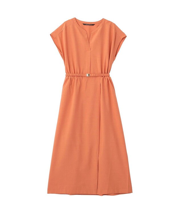 YECCA VECCA リネンライクスキッパーワンピース Orange