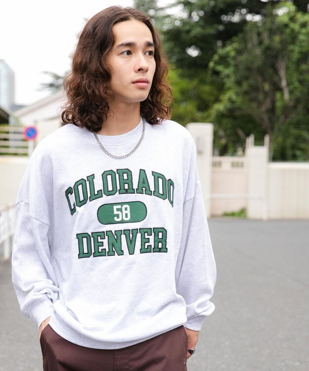 WEGO アクセ付きグラフィックプルオーバー グレー