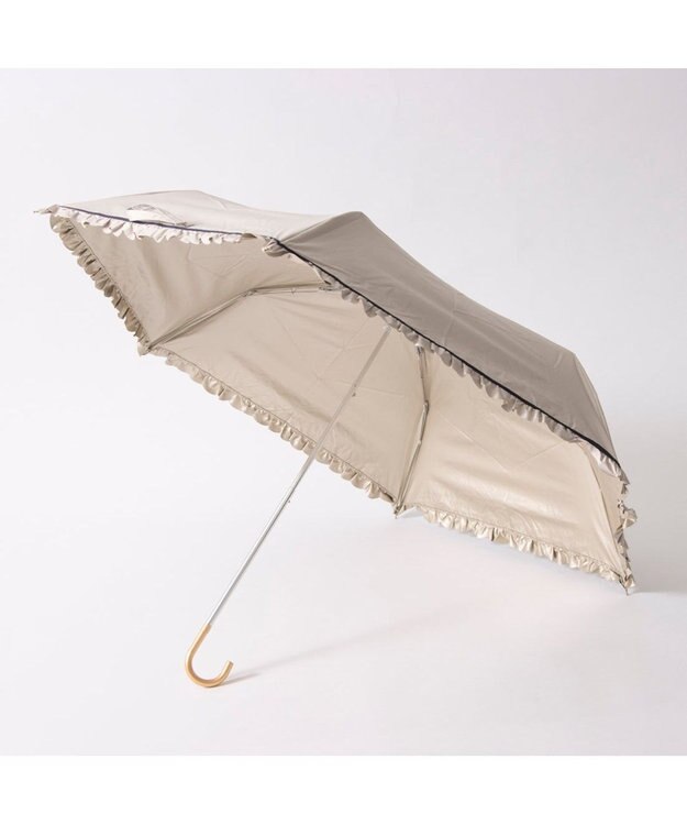UNBILLION カシュネ cachenez / 【晴雨兼用】【日傘】 【UV カット率99.999.9％以上】PUヒートカットフリルミニ折りたたみ傘 ベージュ