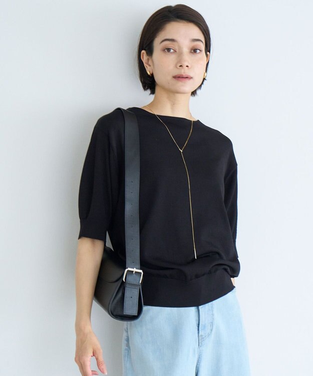 UNFILO スゴ機能 パフスリーブニット ブラック