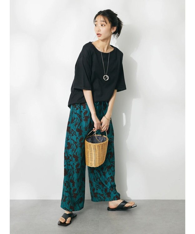 CRAFT STANDARD BOUTIQUE 【ＵＶカット】布帛切り替えプルオーバー Black