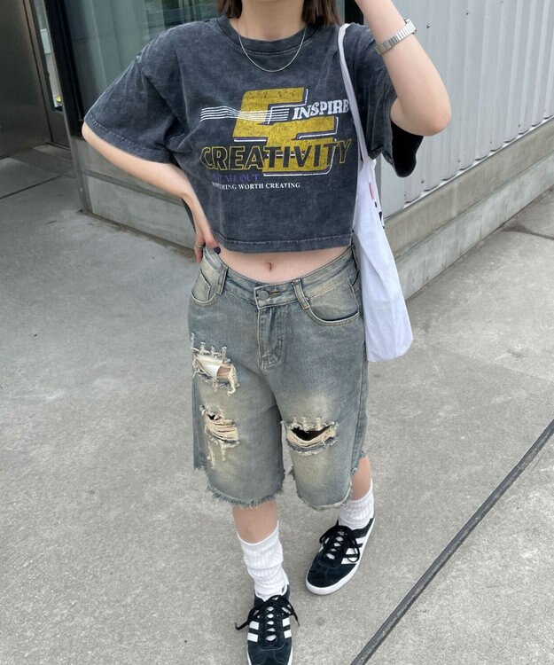 WEGO ヴィンテージウォッシュショートT 柄3