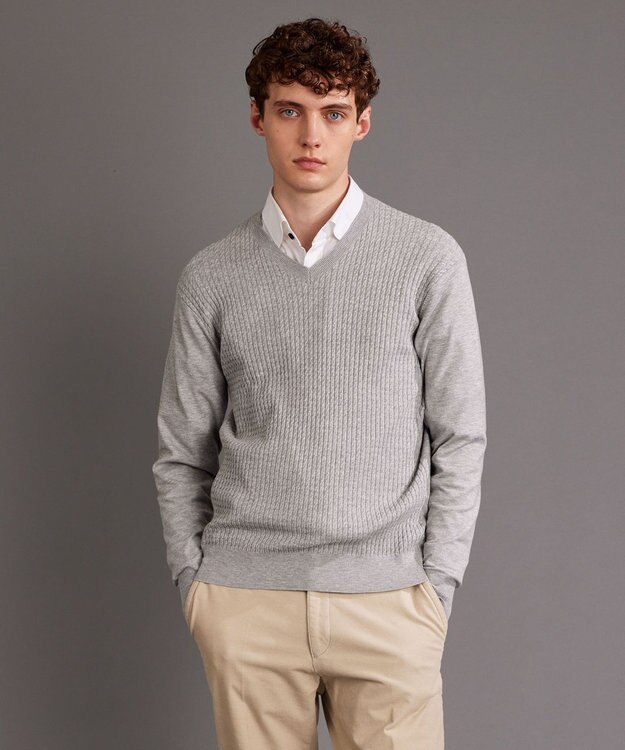 JOSEPH ABBOUD 【チクチクしない/イージーケア/3シーズン対応】 コンフォート Ｖネック セーター