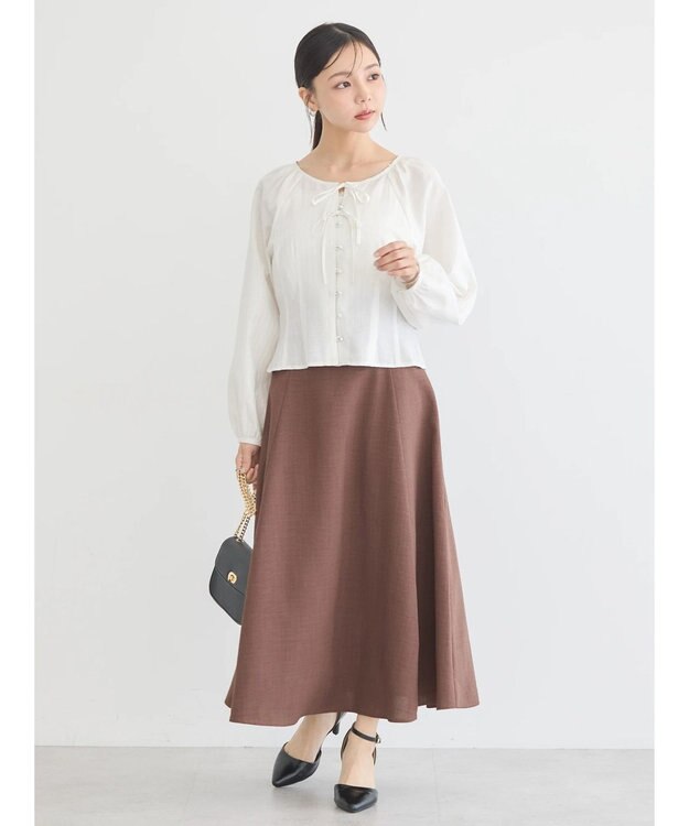 earth music&ecology フロントリボンブラウス Off White