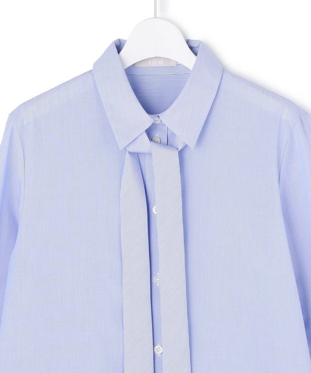 ICB 【先行予約・2WAY】 クリーンブロード タイ付きシャツ ブルーストライプ