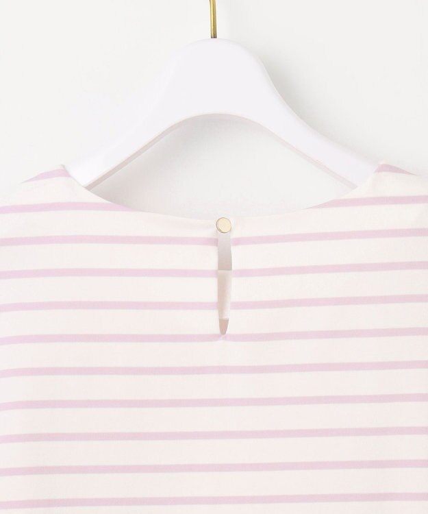 ANY SIS 【UVカット・接触冷感・撥水・汗ジミ防止】プレーティングジャージー タックスリーブ カットソー ラベンダーボーダー