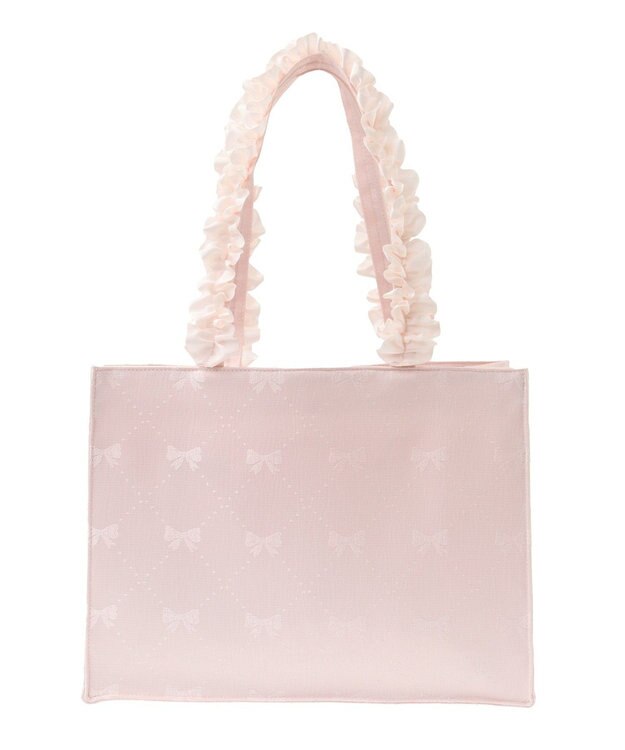 Maison de FLEUR EC限定リボン柄ジャカードスクエアトートM Pink