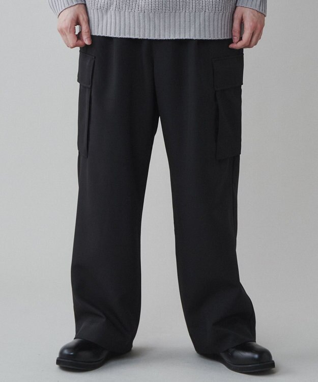 WEGO トロミ　ルーズカーゴスラックス ブラック