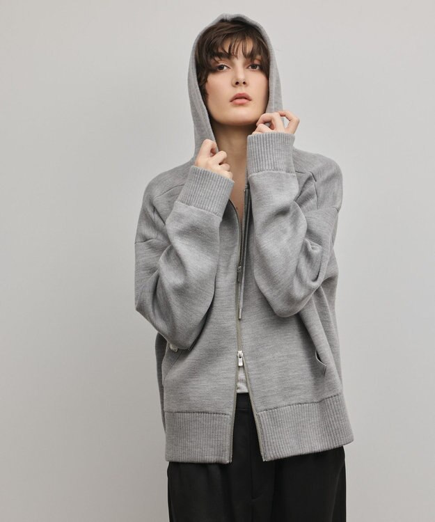 GRACE CONTINENTAL フォルムニットパーカー グレー