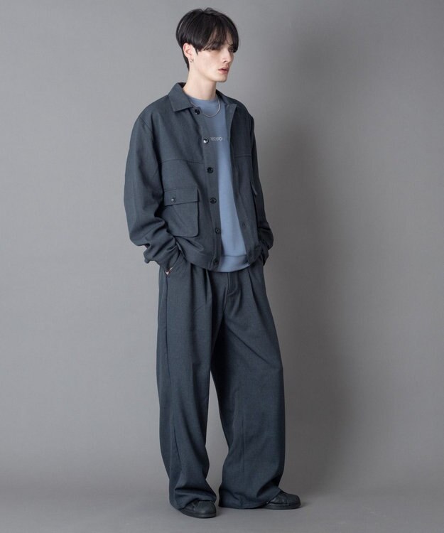 WEGO 【ユニセックス着用ITEM】ダブルポケットショートジャケット ブルーその他