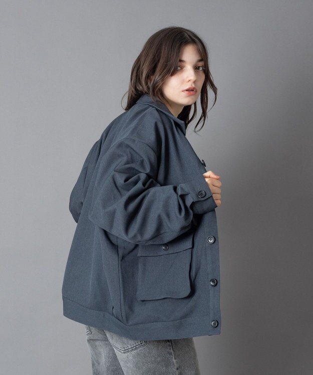 WEGO 【ユニセックス着用ITEM】ダブルポケットショートジャケット ブルーその他