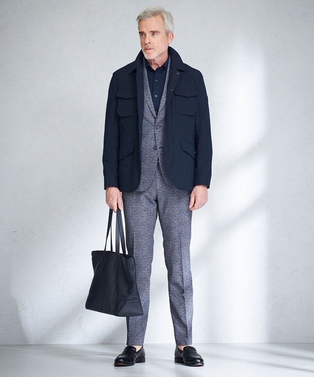 JOSEPH ABBOUD 【ストレッチ/ECO撥水】アクティブレジャーブルゾン ネイビー系