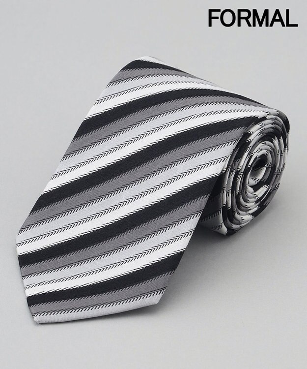 GOTAIRIKU 【WEAR BLACK】フォーマル用_ストライプ ネクタイ ブラック系1
