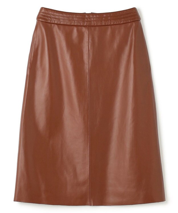 BEIGE， 【Precious 9月号掲載】CLYDE / ステッチベルトラムレザースカート Brown