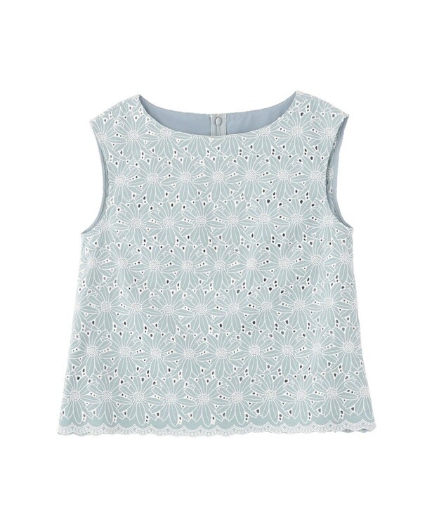 YECCA VECCA フラワーレースブラウス Light Blue
