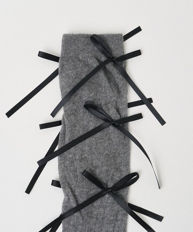 WEGO メニーリボンハイソックス グレー