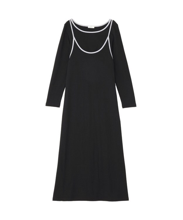 earth music&ecology 【2点SET】レイヤードバイカラーカットワンピース ブラック