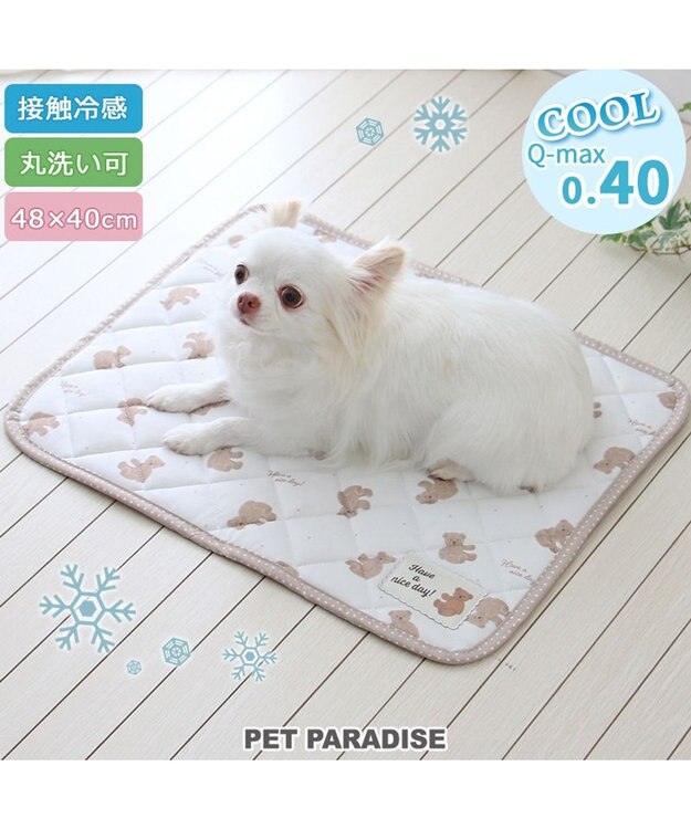 PET PARADISE ペットパラダイス   クール マット《くまちゃん 水玉》48×40㎝ くまちゃん 水玉