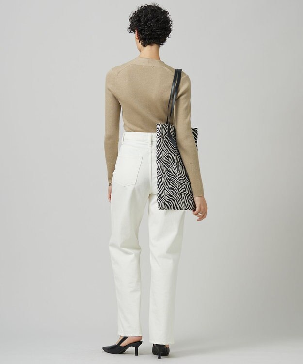 ICB 【新色追加・洗える】エクストラファインメリノ Vネックプルオーバー ベージュラメ系