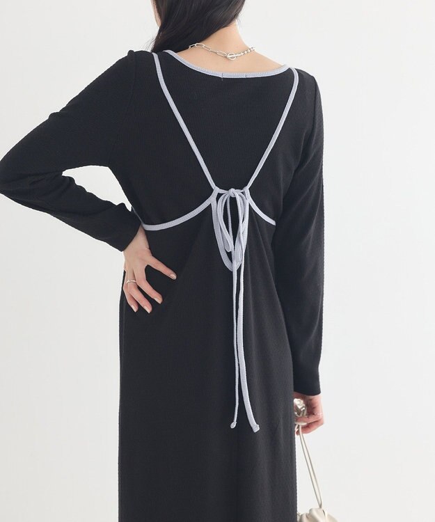 earth music&ecology 【2点SET】レイヤードバイカラーカットワンピース ブラック