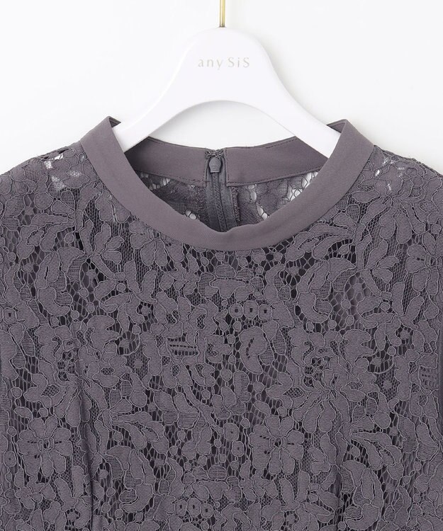 ANY SIS 【洗える】Nobleコンビ ドレス スレート