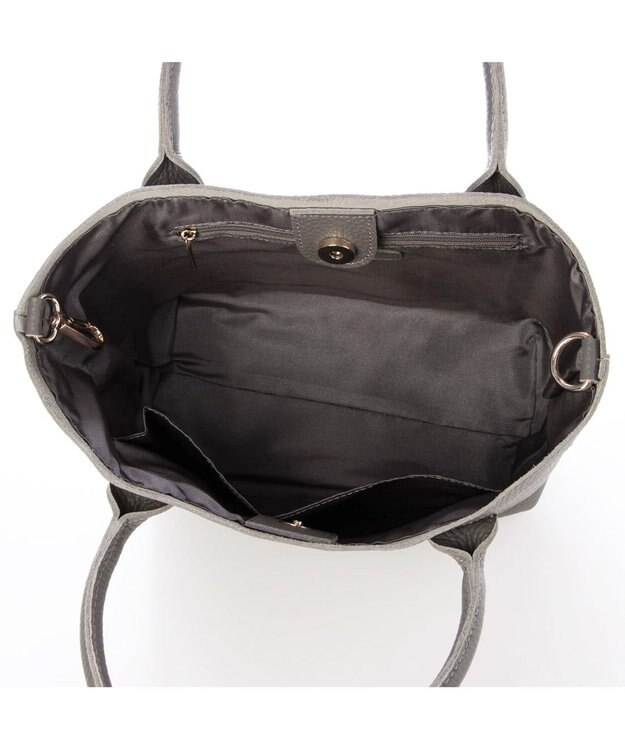 UNBILLION ペルケ perche / 牛革ドット刺繍2wayトートS GY