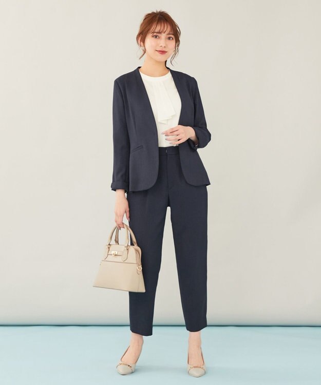 ANY SIS 【セットアップ対応】スラブツイルストレッチ パンツ ネイビー