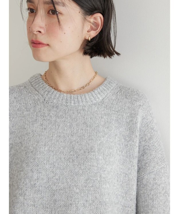 AMERICAN HOLIC サイドスリット袖ボリュームニットプルオーバー Light Gray Mixture