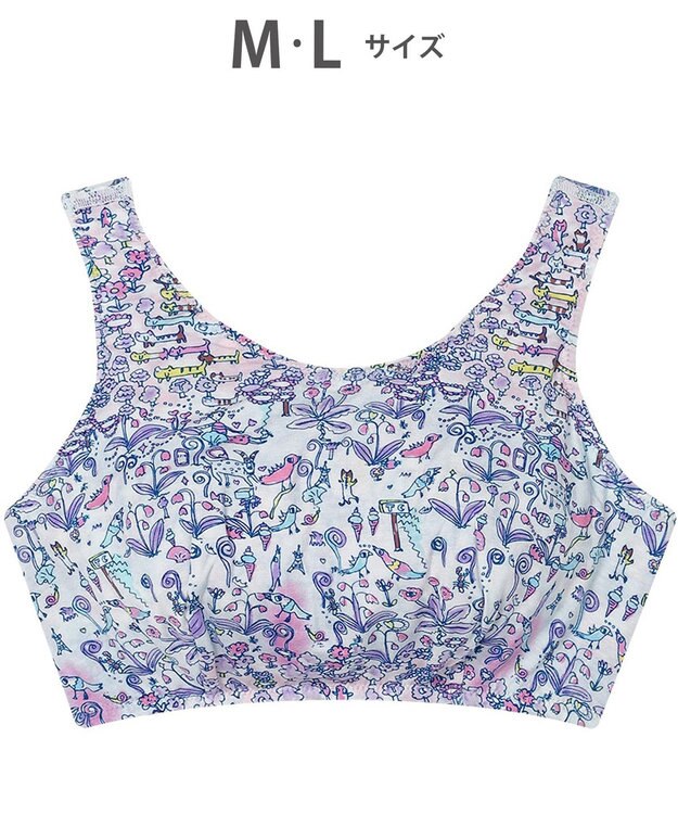 tsumori chisato SLEEP ツモリチサト ナイトアップブラ ノンワイヤー ベア天竺素材(身生地) 3Lまで対応 大きいサイズ ナイトブラ レディース UBX410 /ワコール サックス