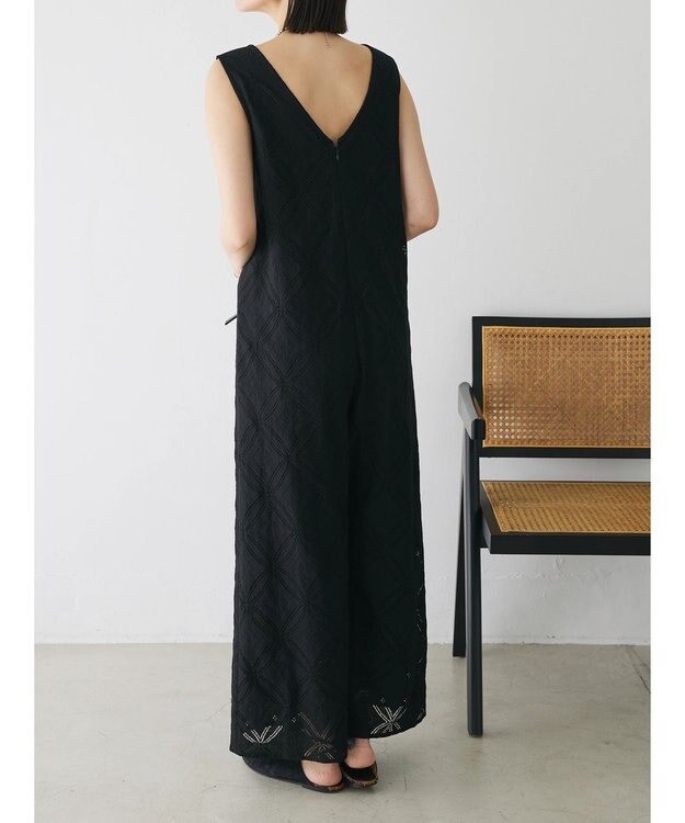 Green Parks クラシックレースロンパース Black