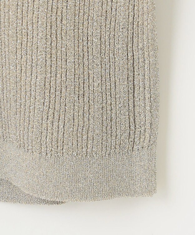 自由区 L 【カタログ掲載・アンサンブル対応・洗える】グリッターリブ カーディガン サンド