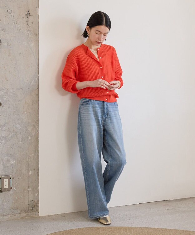 AMERICAN HOLIC 柄編みニットカーディガン Orange