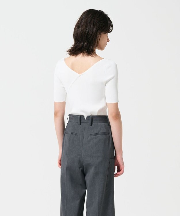 GRACE CONTINENTAL リブカシュクールニットトップ ホワイト
