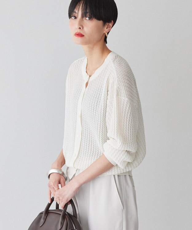 AMERICAN HOLIC 柄編みニットカーディガン Off White